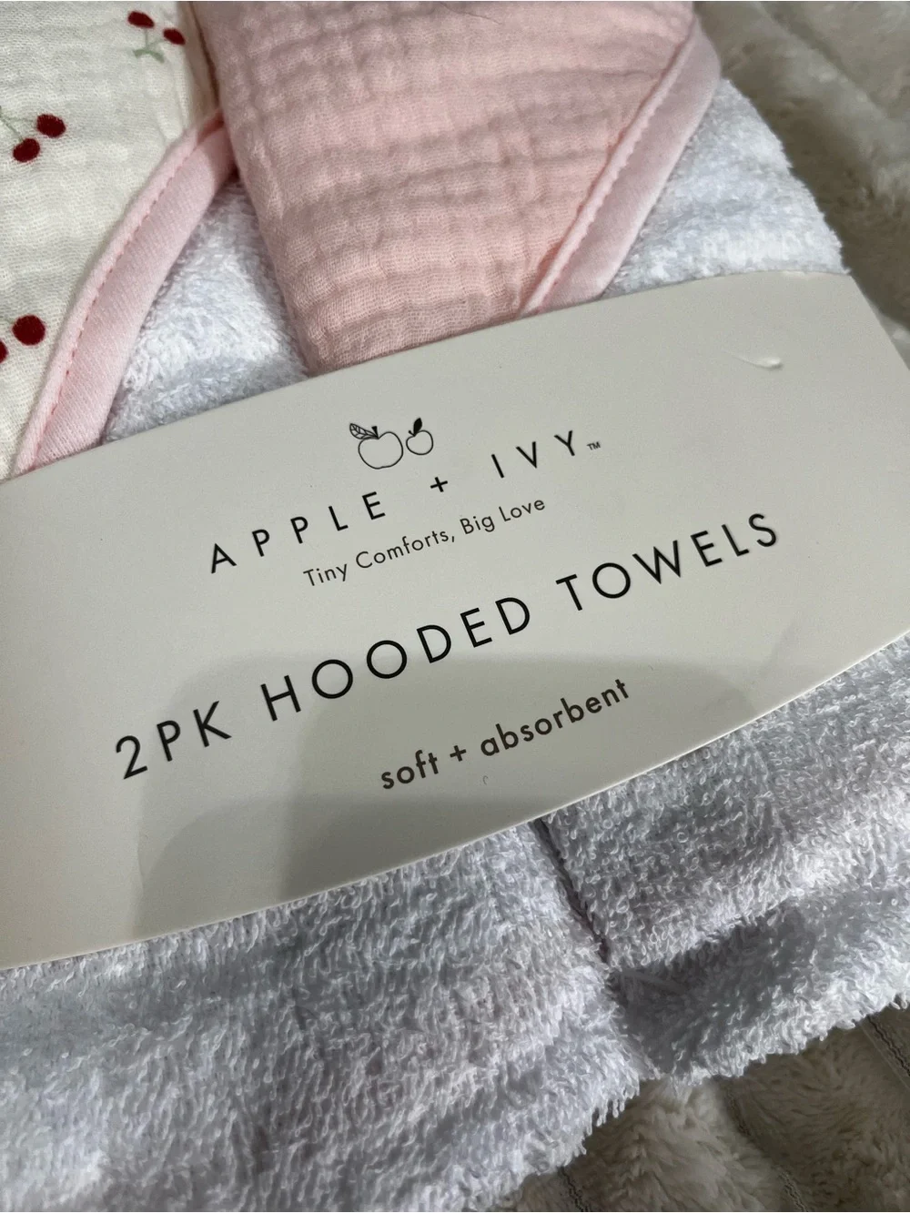 Pink Hooded Baby Towels - 2 Pack